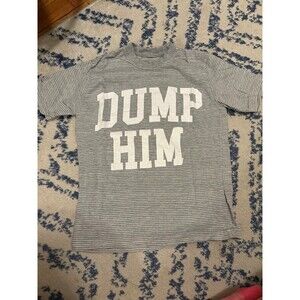 Gray and White Striped Dump Him Baby Tee